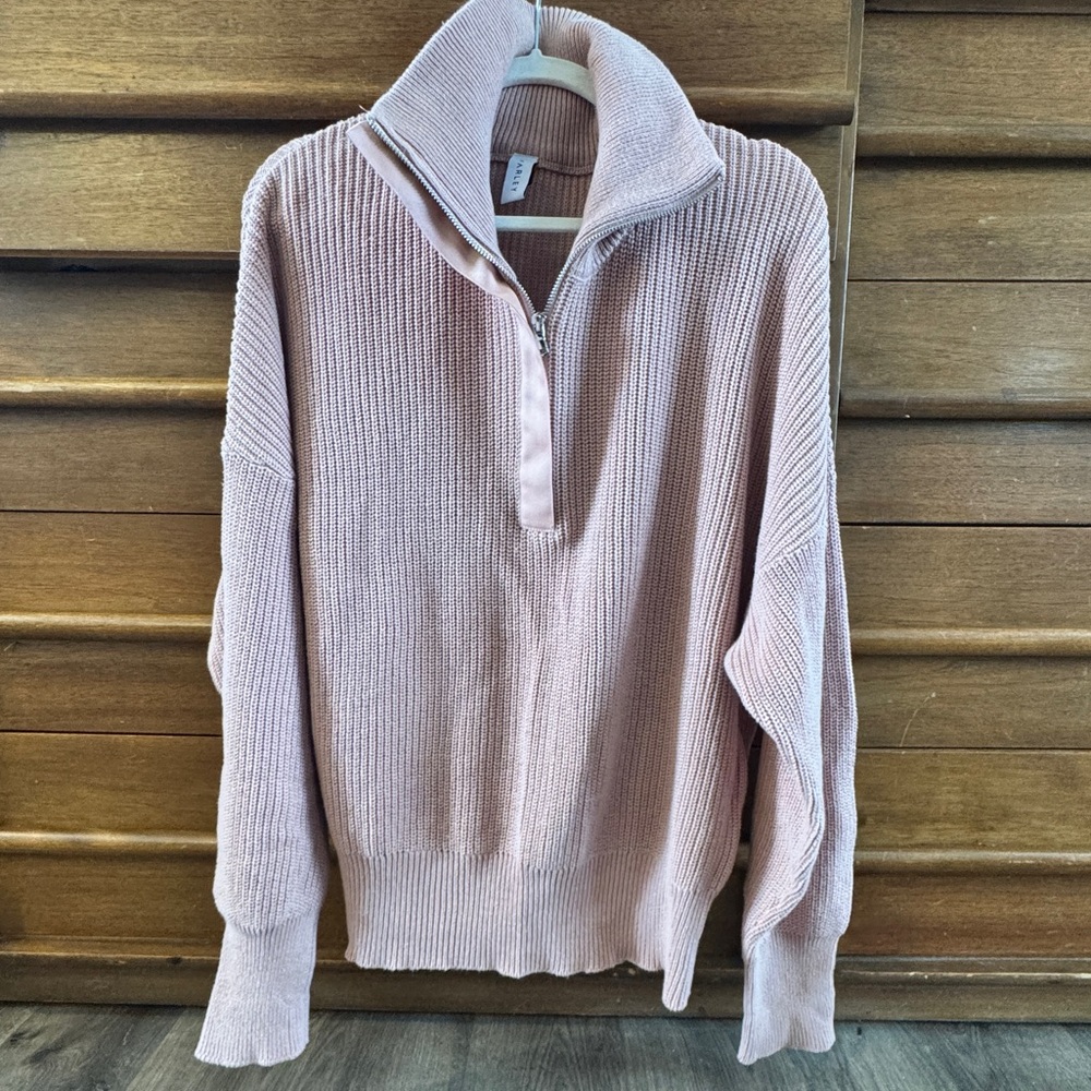 Varley Soft Pink Cowl Neck Sweater